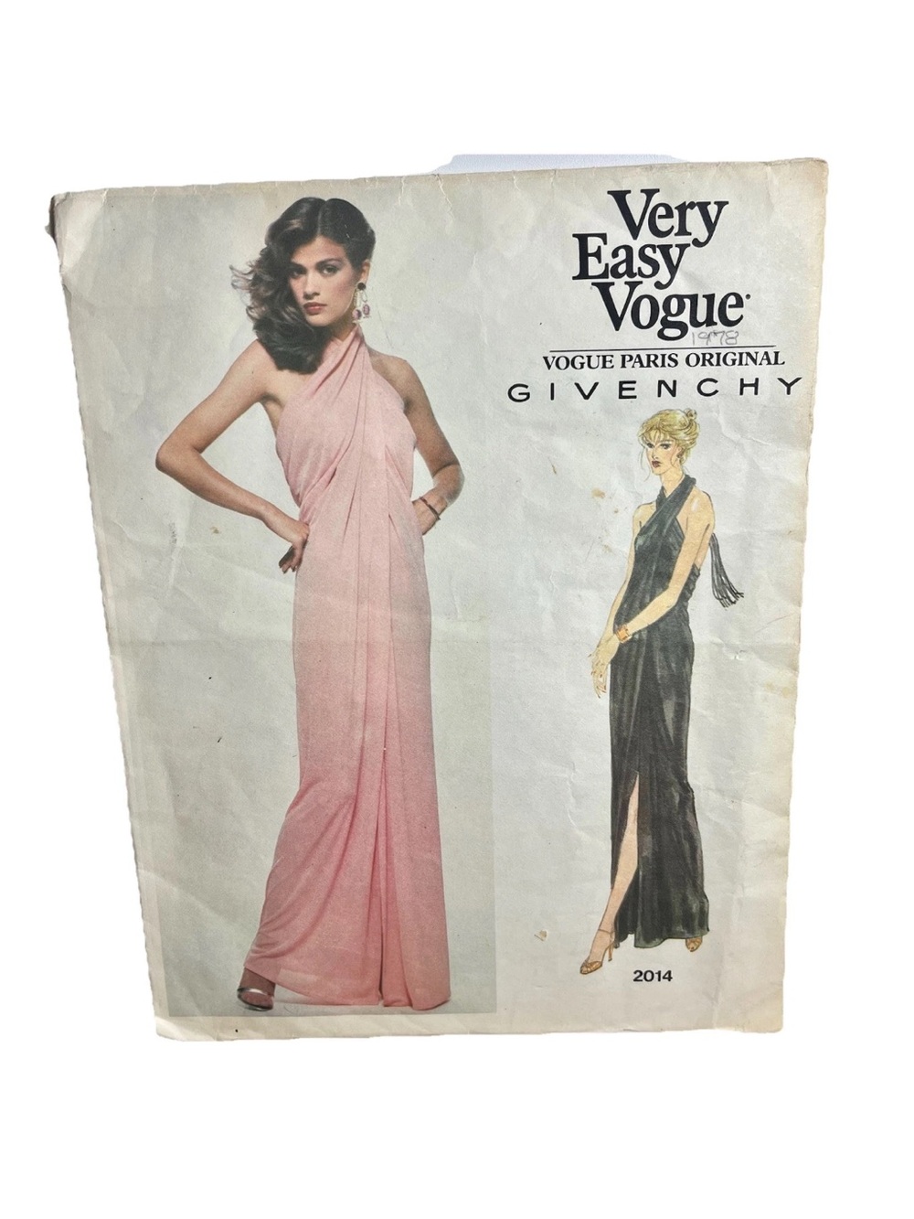 Vogue Givenchy 2014 Dress Uncut Size 10 FF Pattern Designer Asymmetrical Vintage